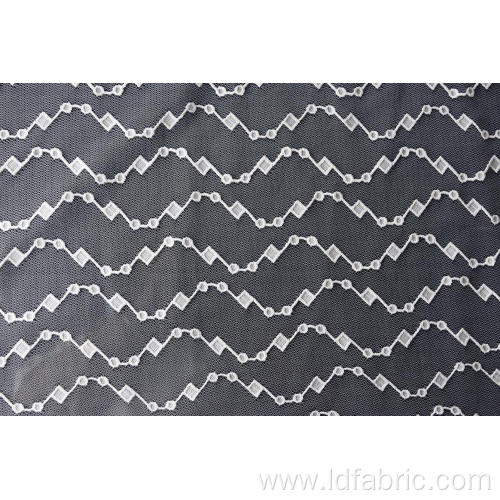 Nylon Polyester Wave Pattern Lace Fabric